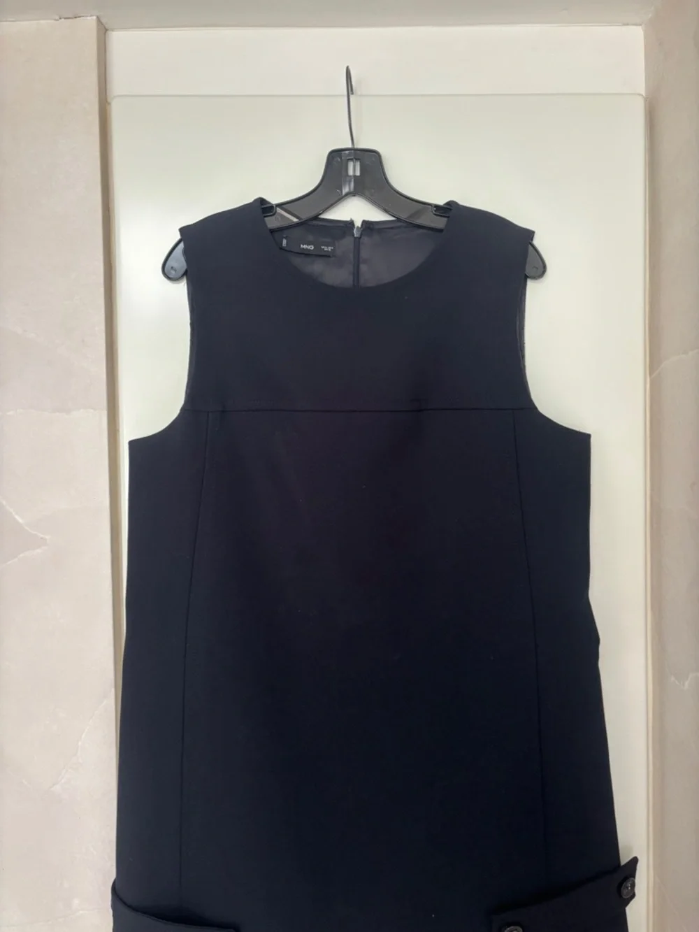 Mango Navy Sleeveless Mini Shift Dress Size 10 XL